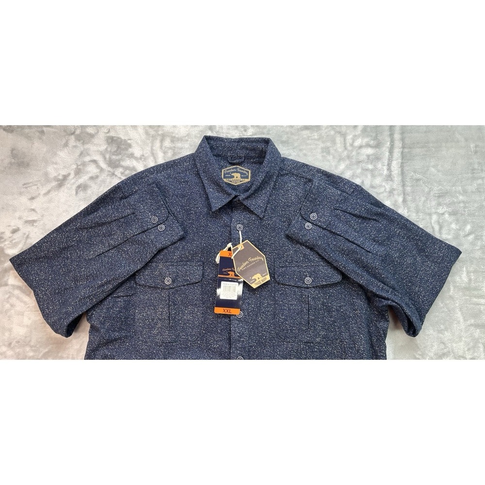 Freedom Foundry Mens XXL Chamois Flannel Shirt Navy Heather Outdoor Camping Hike